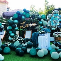 Dark Teal and Tiffany Balloon Arch for 1st Communion Baby Shower Bridal Shower Birthday Balloon Celebration Party Backdrop Decoration