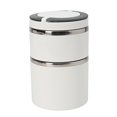 thumbnail image 2 of Kitchen Details 26328-WHITE 2 Tier Round Twist Inox Isotherme Boîte à Lunch&44; Blanc, 2 of 10