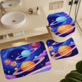 thumbnail image 6 of Cosmic Planet Rings Shower Curtain Waterproof Bathroom Curtain Set with Hooks Home Decor Bathroom Curtains 4pcs, 6 of 8