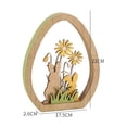 thumbnail image 3 of Elegant Wooden Easter Table Decoration, Easter Wood Bunny Flowers Eggs-Shape Tabletop Ornaments Centerpiece Figurine Tabletop Decor Wooden Holiday Decoration, 3 of 9