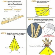 BSHAPPLUS Teepee Tent for Kids, Natural Cotton Canvas Teepee Play Tent Beige White, Toys for Girls/Boys Indoor & Outdoor Playing