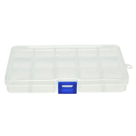 Xinyolin 15 Slots Adjustable Plastic Fishing Lure Tackle Box Organizer Storage Case