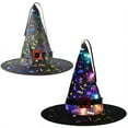 thumbnail image 4 of PENGXIANG Halloween LED Light Up Witch Hat Glowing Witches Cap Decor Props Hanging Cosplay, 4 of 5
