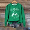 thumbnail image 4 of Bunenne St Patrick Day Sweatshirts Shamrock Sweatshirt Women's in the Pub Getting Green Irish Pub Art Print Pattern Casual Sweatshirt Print Top Crew Sweatshirt for Women Green1 L, 4 of 4