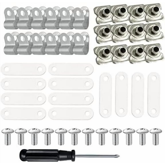 Football Helmet Repair Kit, Hockey Helmet Hardware Kit, Hardware for Universal Baseball Softball Facemask, R Shape Football Visor Clips Screws Nuts with Rubber Gaskets