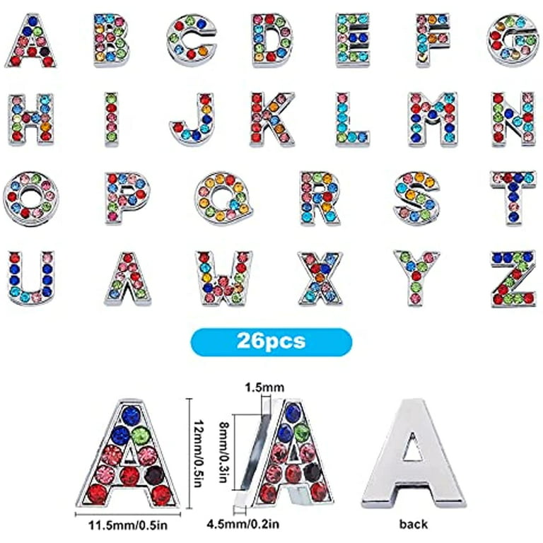 Lot A~z Alphabet Letters Inlaid Rhinestone Alloy Charms - Temu