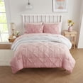 thumbnail image 2 of Set de edredón Sweet Home Collection Ombre Pintuck Blush Queen, 2 of 6