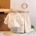 thumbnail image 2 of HVOBTTY Toddler Girl's Solid Color Crew Neck Long Sleeve Sweatshirt Long Pant 2 Piece Casual Matching Outfit Suits, 2 of 5