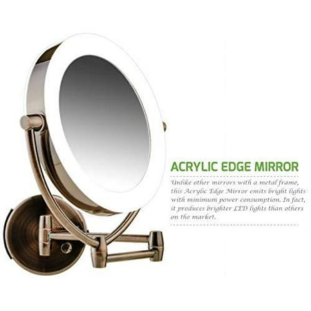 Ovente Wall Mount Led Lighted Makeup, Ovente Lighted Wall Mounted Makeup Mirrors