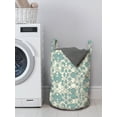 thumbnail image 3 of Geometric Laundry Bag, Big Small Circles Pale Tones Lattice Pattern in Abstract Modern Artwork, Hamper Basket with Handles Drawstring Closure for Laundromats, 13" x 19", Pale Teal Beige, by Ambesonne, 3 of 4