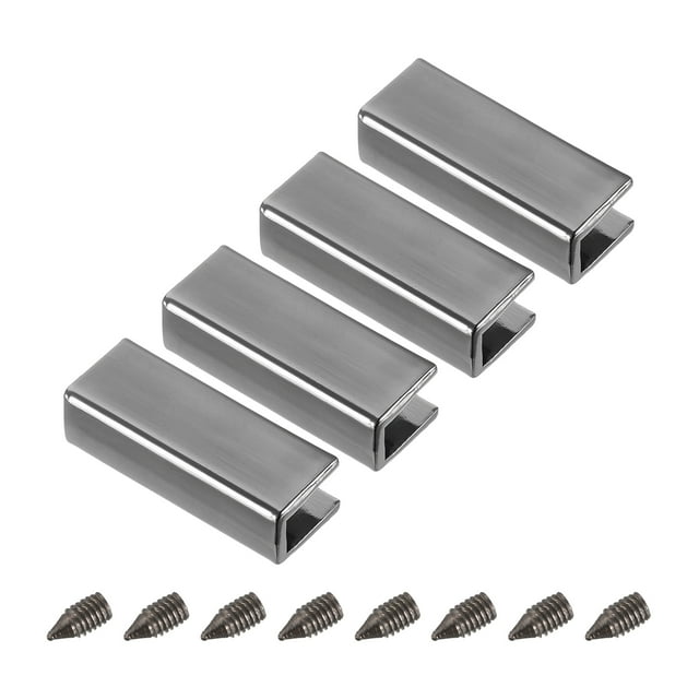 Cinturón Hebilla Extremo Punta Unique Bargains 4uds Zinc Aleación Negro 0.95 Pulgadas