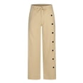 thumbnail image 4 of Pantalones largos para hombre, de algodón y lino, con cintura elástica, transpirables, cómodos y suaves, para playa, informales., 4 of 6