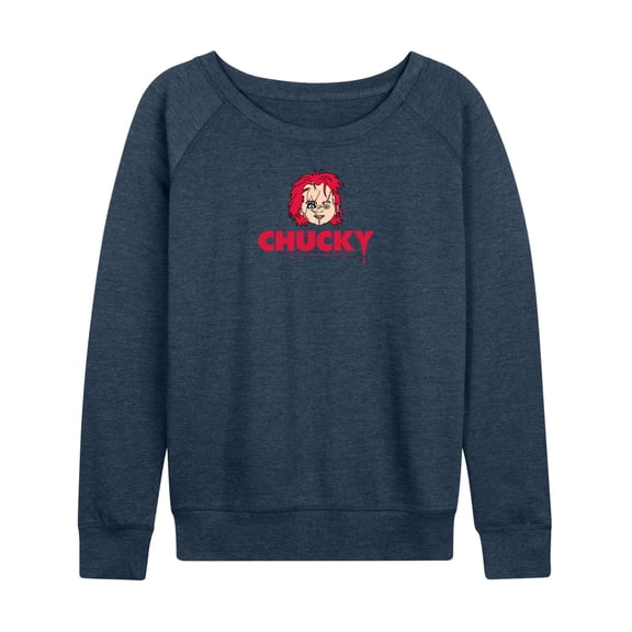 Chucky - Head - Women's French Terry Long Sleeve Pullover