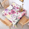 thumbnail image 2 of Pioneer Flower Floral Print Pattern Square Tablecloth,Waterproof Square Table Cover,Wipeable Spillproof Washable Table Cover for Home Kitchen Party Decor 60"x60"(152x152cm), 2 of 6