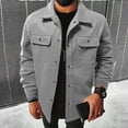 thumbnail image 2 of Men's Tweed Blazer Coat Casual Solid Color Long Sleeve Button Down Cardigan Work Jacket Double Pockets Lapel Fashion Business Office Outfits Essential Gift For Him | JASKFLY,Gray L, 2 of 8