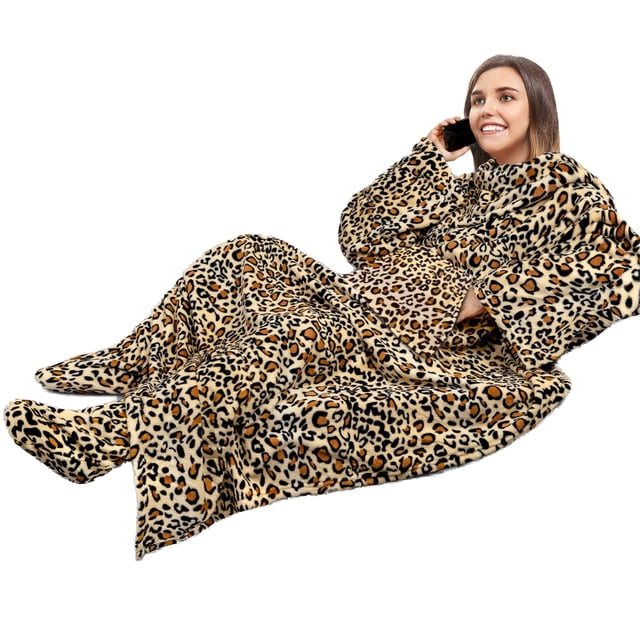 Manta PAVILIA Sherpa con mangas y bolsillo para los pies 130 x 180 cm