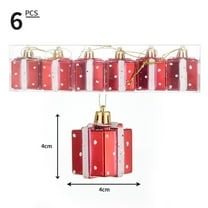 Neoyler 6 Pack Christmas Tree Ornaments White Christmas Lights Lights Exquisite Painted Hanging Balls Festive Indoor Decorations Suitable Tree Wall Table Decor 9.1In Red