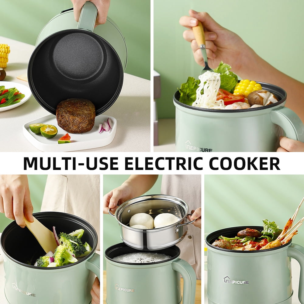 Electric Cooker Ramen Pot And With Steamer 1.7l Ramen With Dual Power Cooker With Dual Room Essentials Pot With And Cooker Steamer 1.7l Ramen Pot Lanru Ramen Cooker Huiop Cooker Dorm Room Walmart