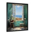 thumbnail image 2 of Designart "Sailor's Outlook Coastal Window" Coastal Framed Wall Art - Coastal Green Coastal Windows Bedroom Framed Canvas Wall Art, 2 of 6
