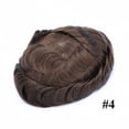 thumbnail image 2 of Toupee for Men French Lace & PU Base Men's Toupee 6" Human Hair System Unit Toupee 30 Wave Wig Medium Density Durable Male Hair Prosthesis, 2 of 7
