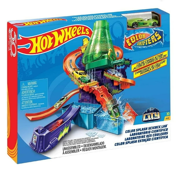 Pista de Juguete Hot Wheels City Color Shifters Laboratorio Científico