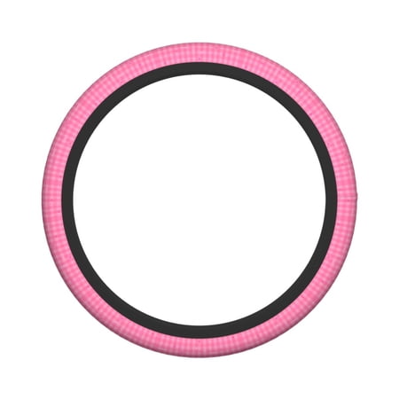 XMXY Car Steering Wheel Cover, Pink Hearts Love Checkered Non-Slip Jeep Truck Universal Elastic Steering Wheel Protector 15 inch