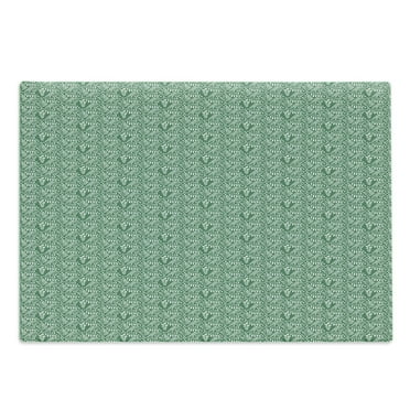 Antique Oriental Cutting Board, Continuous Eastern Style Simplistic Leaves Arrangement Pattern, Decorative Tempered Glass Cutting and Serving Board, in 3 Sizes, by Ambesonne