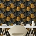 thumbnail image 2 of Ambesonne Nature Peel & Stick Wallpaper for Home, Botanical Motif Exotic Art, 13"x100", Dark Grey and Marigold, 2 of 5