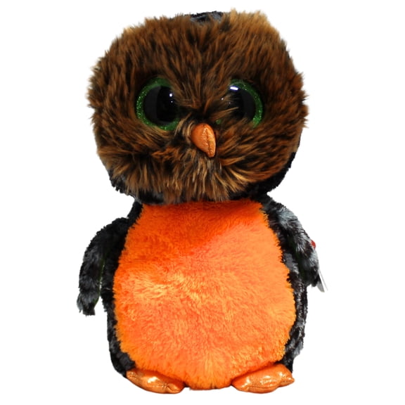 Ty Beanie Boos - Midnight the Halloween Owl  – Medium (9")  – Glitter Eyes  - Stuffed Animal