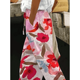 thumbnail image 2 of Women's Plus Size Floral Print Wide-Leg Pants with Drawstring - Casual Style, 2 of 4