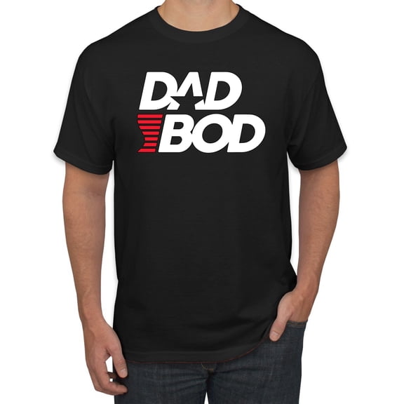Wild Bobby, Funny Dad Bod Logo, Pop Culture, Men Graphic Tee, Black, Small
