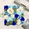 thumbnail image 4 of Jabón de baño con flores preservadas, regalo de flores de rosas para el día de San Valentín, aniversario, cumpleaños (azul), 4 of 8