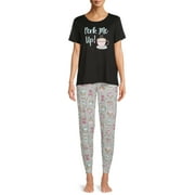Secret Treasures Women's and Women's Plus Pajama Short Sleeve Top and Pants, 2 Piece