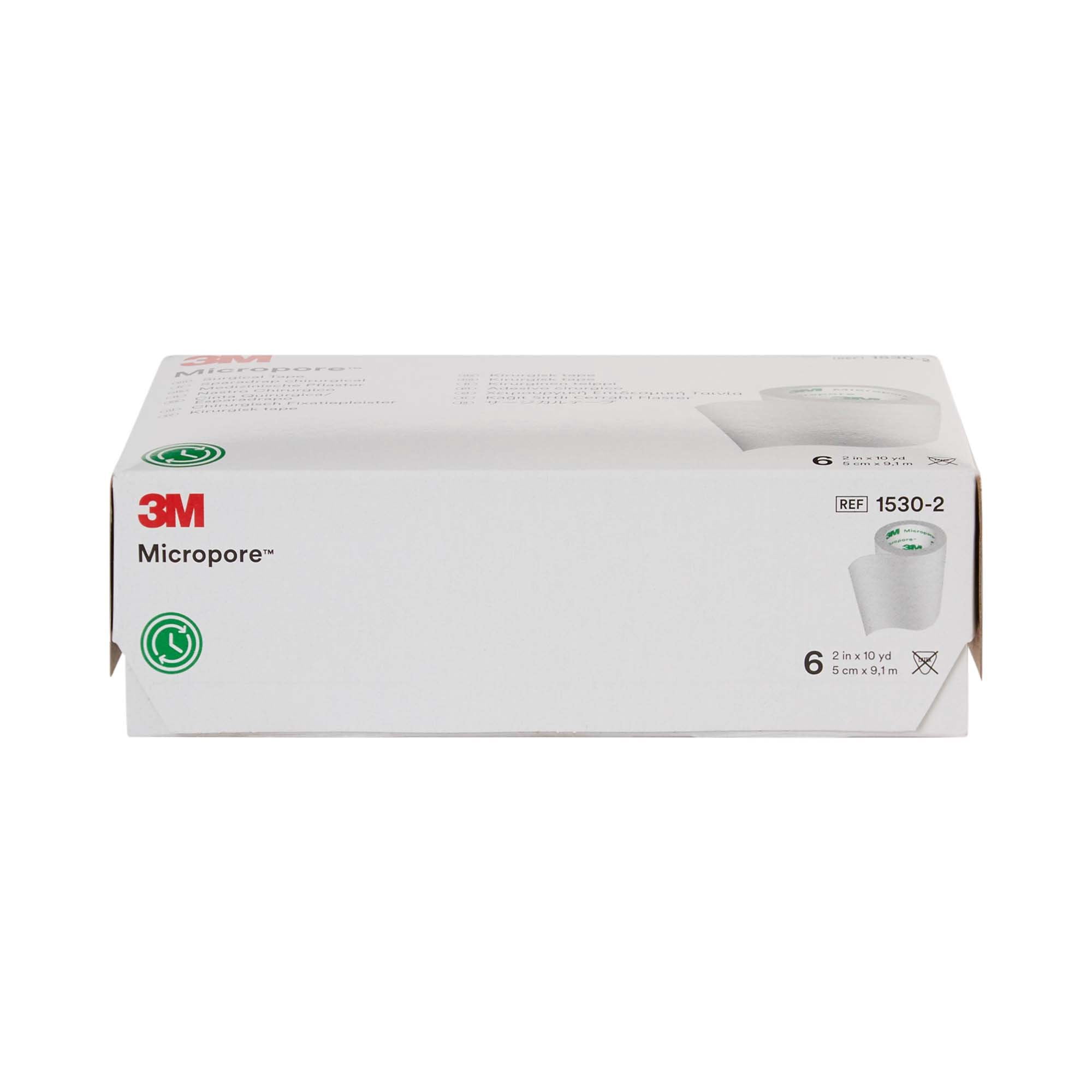 3M Micropore Medical Tape, Non-Sterile, Easy Tear Paper, White, 2 in x 10 yds, 60 Ct