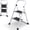 White, variant on 2 Step Ladder Folding Step Stool with Wide Anti-Slip Pedal, Convenient Handgrip, Portable Steel Step Stool, 300 lbs Sturdy Steel Ladder for Household and Office,Black
