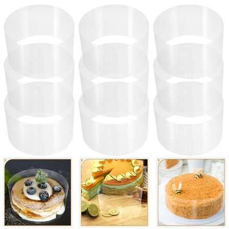 CTIRCHIU Transparent Self-Adhesive Cake Collars for Baking, 100 Sheets of Plastic Strips