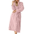 thumbnail image 3 of UVN Valentine's Day Long Robes for Women Winter Plush Fleece Hooded Bathrobe Soft Cozy Fluffy Sleepwear Nightgown with Pockets, 3 of 11