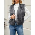 thumbnail image 2 of Nygoyerh Women Waistcoat Faux Fur Vest Sleeveless Open Front Cardigan Solid Outwear Trend Clothes for Casual, 2 of 4