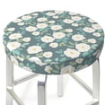 thumbnail image 3 of Kdxio Flower Print Stool Covers Round,Stretch Round Bar Stool Covers Washable Bar Stool Cushion Slipcover for 12-15 Inch Chair, 3 of 7
