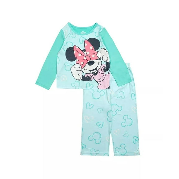 Minnie Mouse Toddler Girl's Mint Green Soft Character Pajama Set, Size 3T