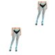 thumbnail image 3 of Minnieouse 1 par de pantimedias con tirantes moldeadores para mujer, medias de red cómodas al tacto, medias altas elásticas, vestido azul lago Type2 NO2, 3 of 6