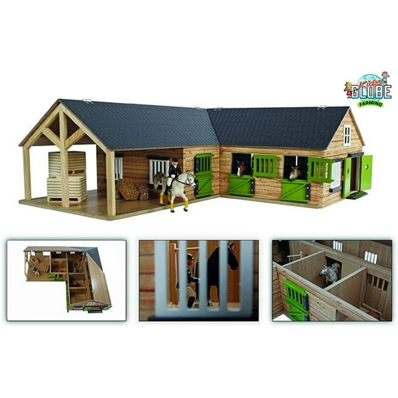 Kids Globe KG610211 1-24 Scale Horse Stable with 4 Box Storage & Wash Box