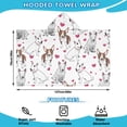 thumbnail image 2 of Bull Terriers and Hearts Hooded Bath Towel，50"x30" for Ages 3 To 12 Kids, Quick Dry Lightweight Soft Microfiber Hood Beach Towel Cover Up for Kids, 2 of 7