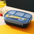 thumbnail image 1 of 1300ml Blue 4-Compartment Plastic Bentobox: Microwave-Safe, Portable Lunch Container for Students & Office Workers – Durable, Food-Fresh Preservation Design, Ideal for Daily Use & Gifting,, 1 of 6