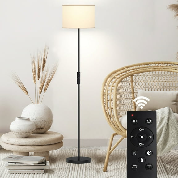 61.5'' Traditional Floor Lamp with Remote Control and Bulb Included