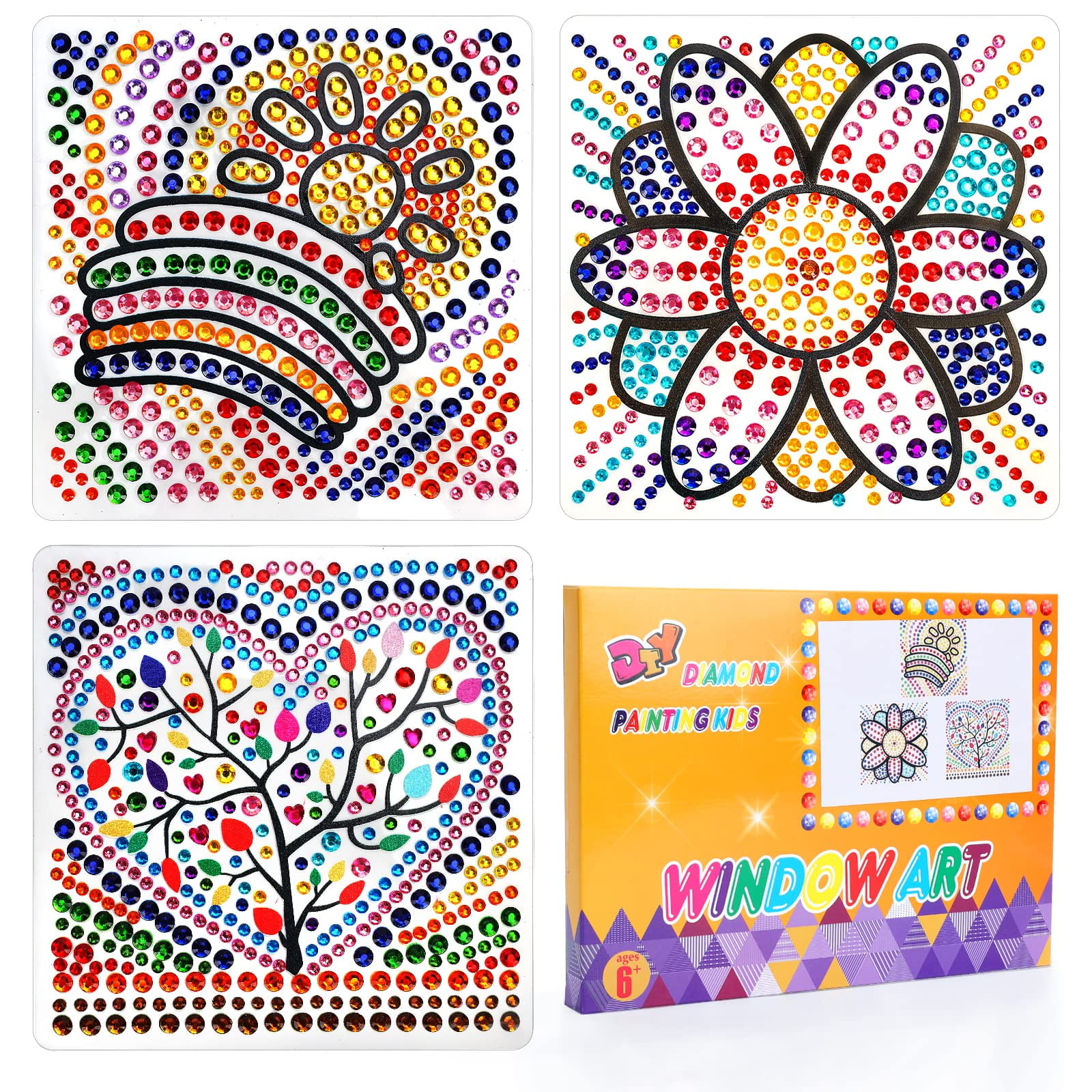 Arts and Crafts for Kids Ages 8-12 & 6-8 RTHPY Window Suncatcher Diamond Painting  Kits by Numbers for Girl Ages 7 9 11 Year Old Gem Art for Kids Ages 9-12  Birthday Gift Idea for Teens (Nature)
