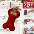 thumbnail image 5 of Ayieyill 18 Inch Dog Christmas Stocking, Bone Shape Stocking Christmas for Dog, Large Pet Stockings Hanging Christmas Decorations (Red Plaid), 5 of 7