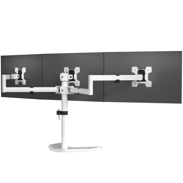 Soporte para monitor WALI MF003-W ajustable para tres monitores de 27" blanco
