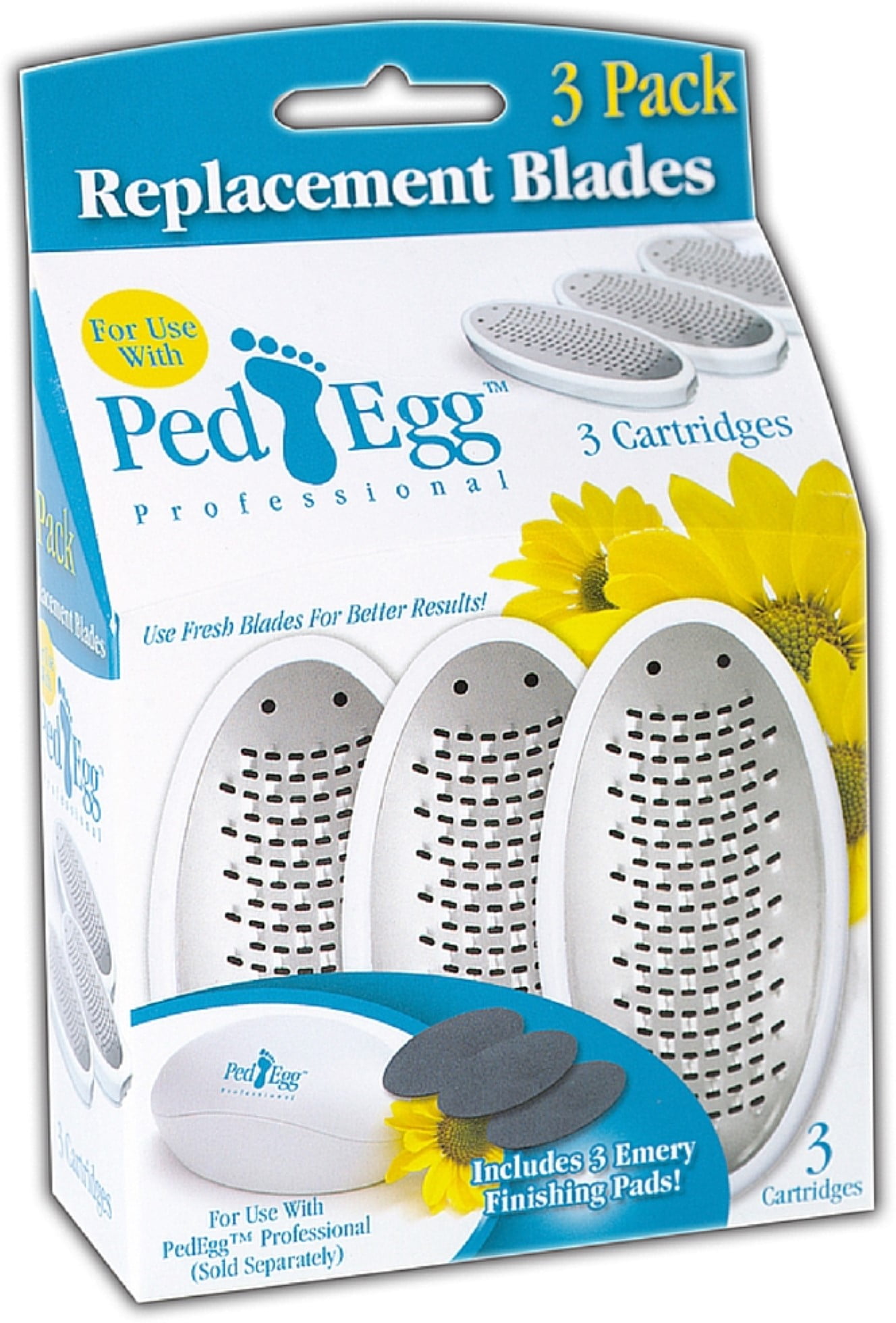 Ped Egg Replacement Blades with Emery Pads 3 each