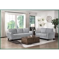 thumbnail image 6 of Modern Transitional 3-Seat Dark Gray Textured Polyester Sofa - Living Room Versatile Comfort & Rounded Arms, 6 of 8